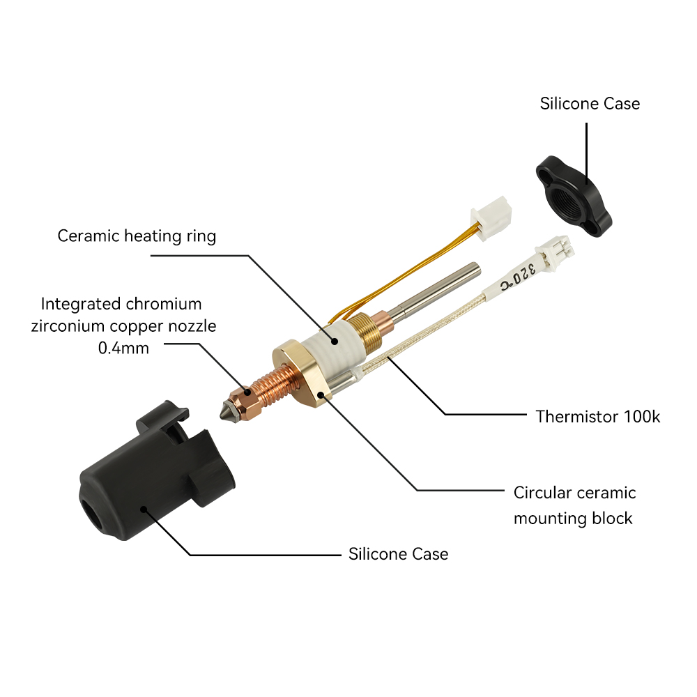 ชุดฮ็อตเอนด์สำหรับเครื่องพิมพ์ - High Flow Ceramic Hotend บทวิจารณ์และราคา